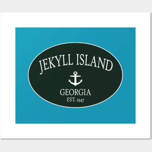 Jekyll Island Georgia Sea Islands Anchor Dark Green Posters and Art